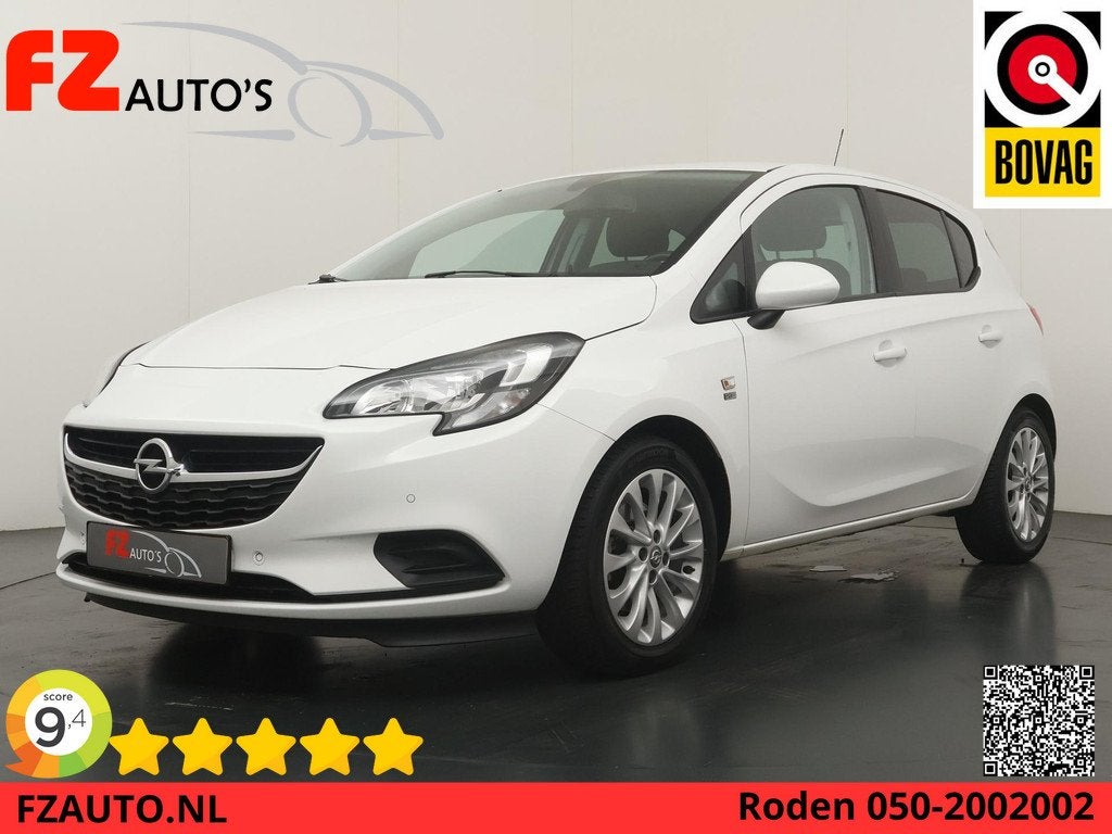 Opel Corsa 1.0 Turbo 120 Jaar Edition - Navigatie - Parkeers, Auto's, Voorwielaandrijving, Stof, Gebruikt, Automatische klimaatregeling