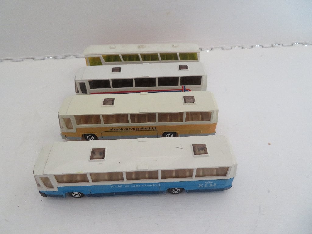 4 Bussen 1:87 3x Efsi KLM, De Jong Intratours, Streekvervoer, Ophalen of Verzenden, Bus of Vrachtwagen, Efsi