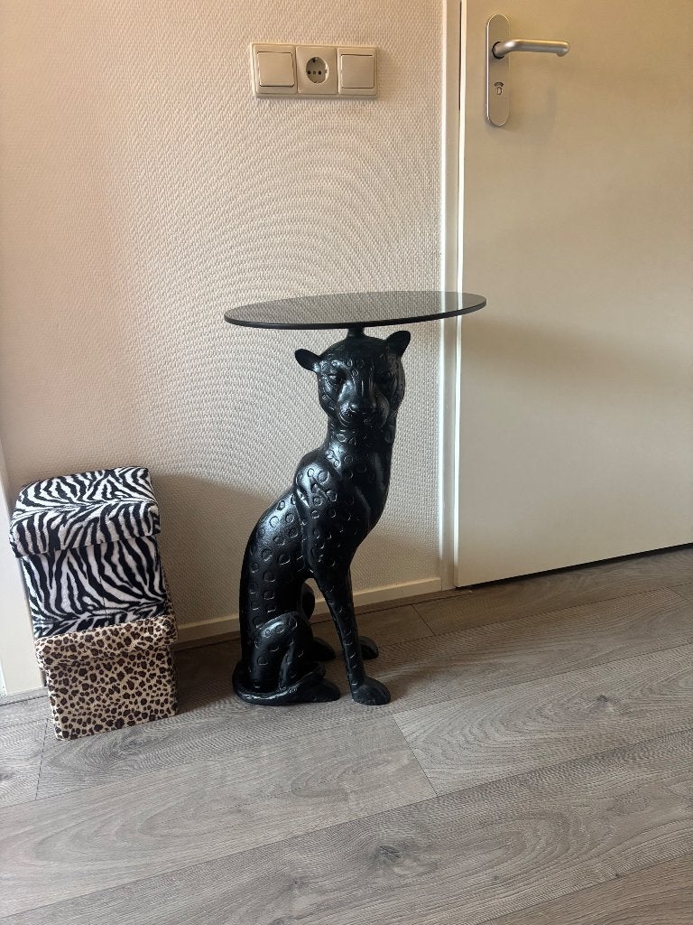2 panter bijzet tafels, Minder dan 55 cm, Rond, Ophalen, 45 tot 60 cm
