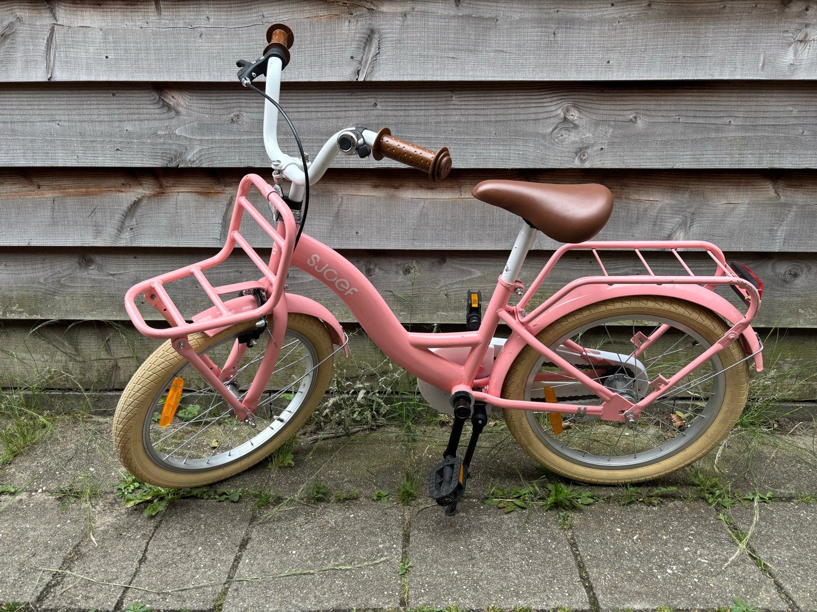 SJOEF Classic Meisjesfiets 18 inch - Roze, Fietsen en Brommers, Fietsen | Kinderfietsjes, Ophalen, Gebruikt, Velgrem, 16 tot 20 inch