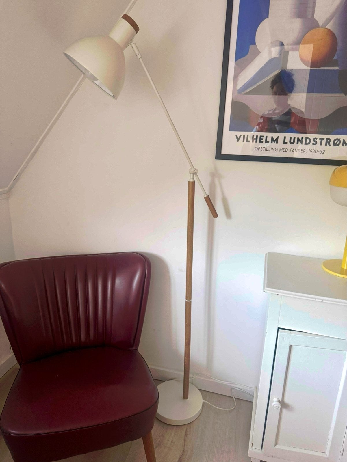 MADE Cohen design Vloerlamp - Wit & Natuurlijk Eiken, Ophalen, E27 (groot), Zo goed als nieuw, 150 tot 200 cm