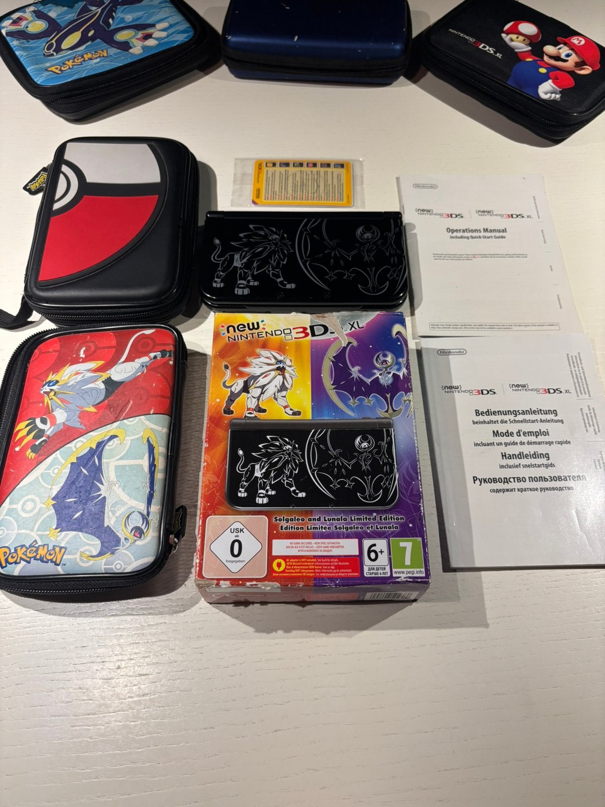 New Nintendo 3DS XL Solgaleo/Sun Lunala/Moon Doos Compleet, Ophalen of Verzenden, Gebruikt, Blauw, 3DS