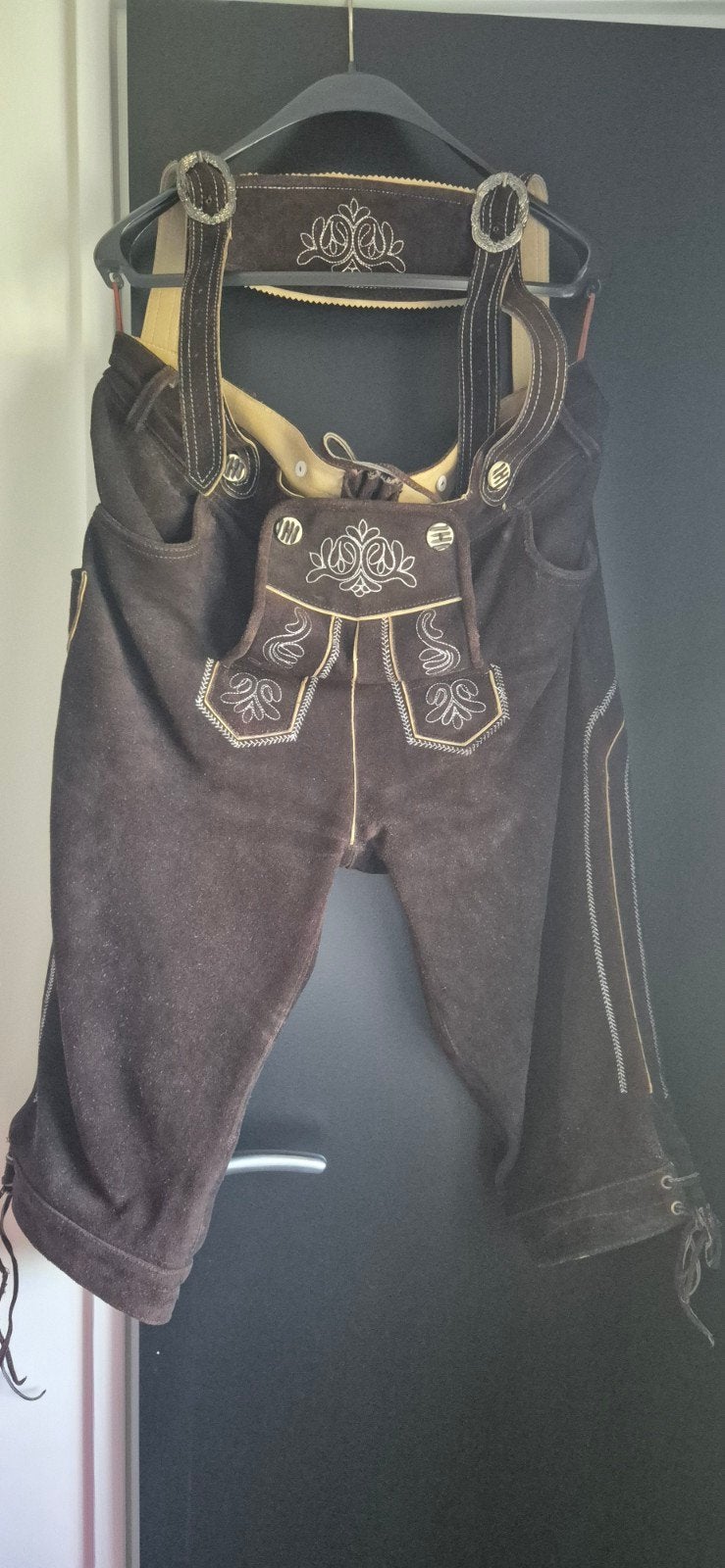 Originele Brezeb Lederhose - Maat 54, Maat 52/54 (L), Bruin, Brezeb, Ophalen of Verzenden
