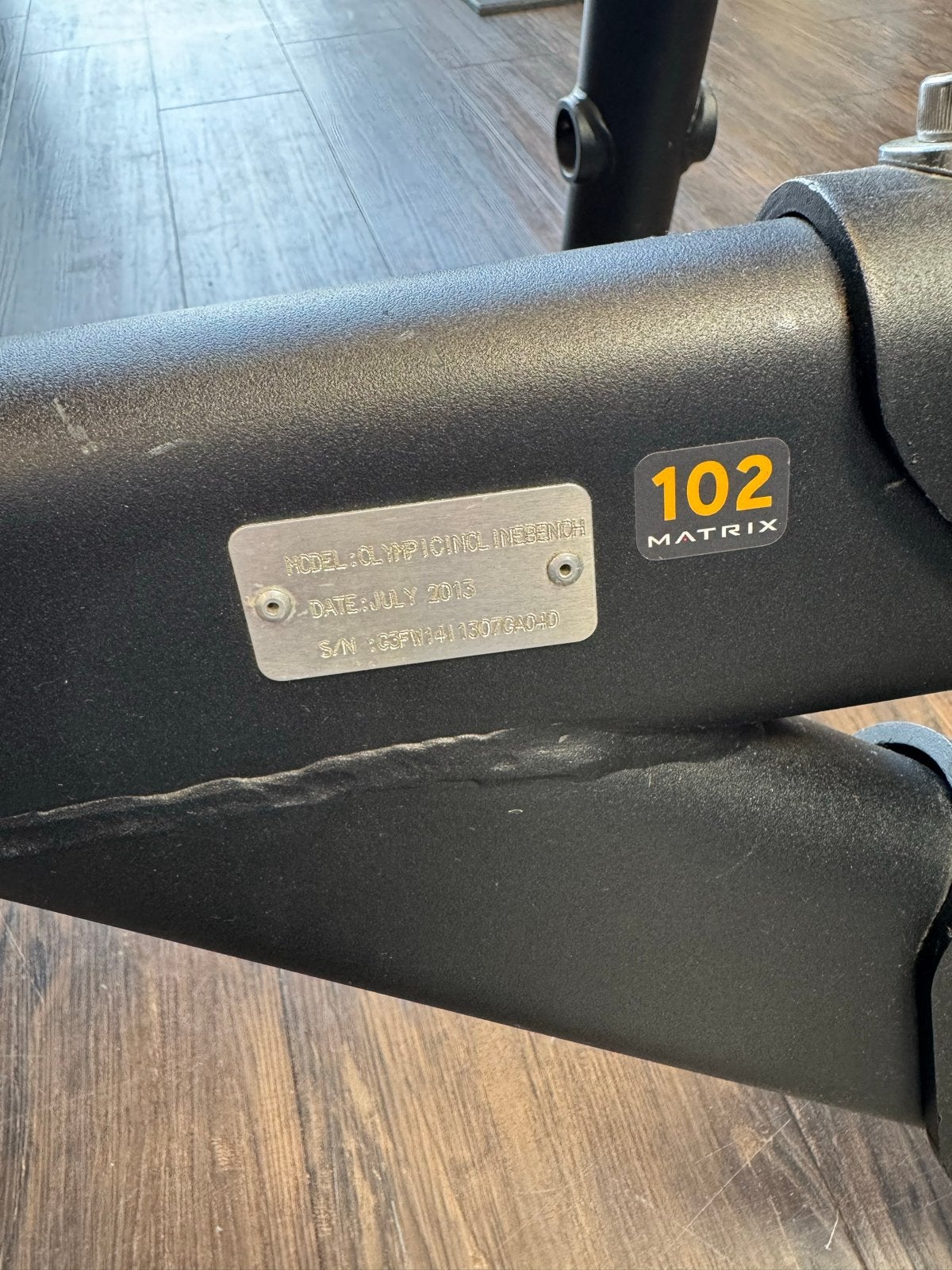 Matrix Olympic Incline Bench - bankdrukken, Sport en Fitness, Fitnessmaterialen, Ophalen, Gebruikt, Borst, Fitnessbank
