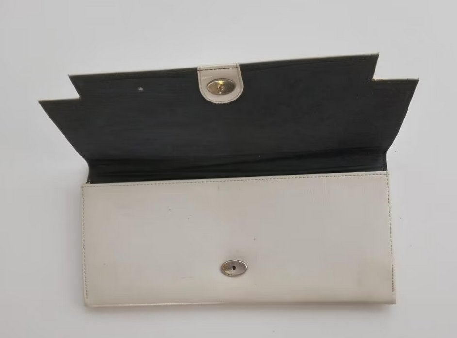 Jaren 60 vintage clutch, Sieraden, Tassen en Uiterlijk, Tassen | Damestassen, Oosterveldweg 15, 7274 DZ, Gebruikt, Verzenden, Wit