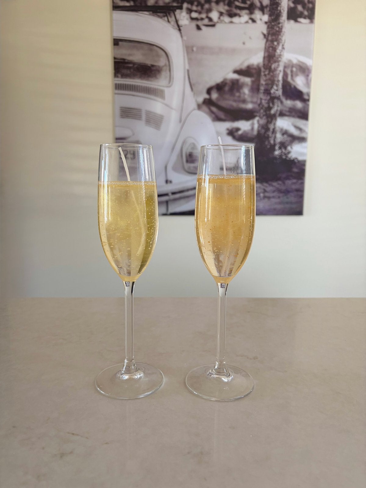 Handgemaakte Champagne Kaars, Huis en Inrichting, Woonaccessoires | Kandelaars en Kaarsen, Ophalen of Verzenden, Nieuw, Kaars