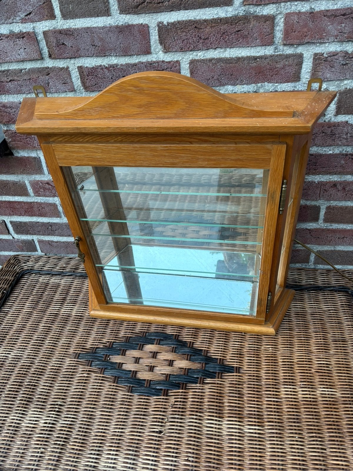 Vitrine kastje met verlichting licht grenen nu 40 euro!, Zo goed als nieuw, Minder dan 100 cm, 25 tot 50 cm, 50 tot 100 cm