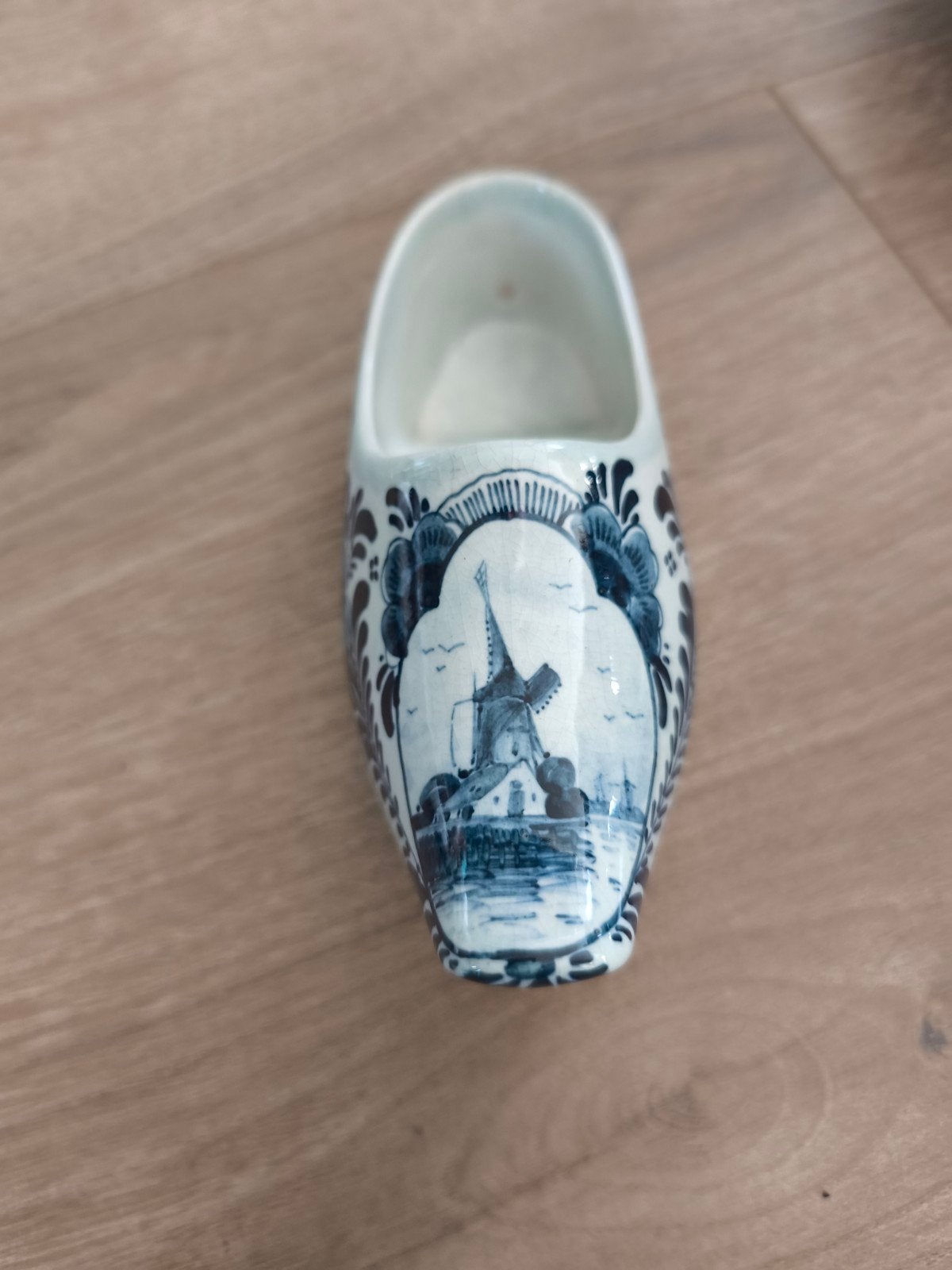 Plazuid Gouda Plateel Klompje Delfts Blauw Molen Decor, Antiek en Kunst, Antiek | Keramiek en Aardewerk, Ophalen of Verzenden