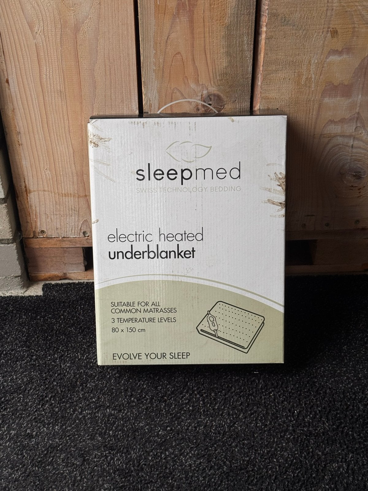 Sleepmed Elektrische Onderdeken - 3 Temperatuurstanden, Eenpersoons, Wit, Nieuw, Ophalen of Verzenden