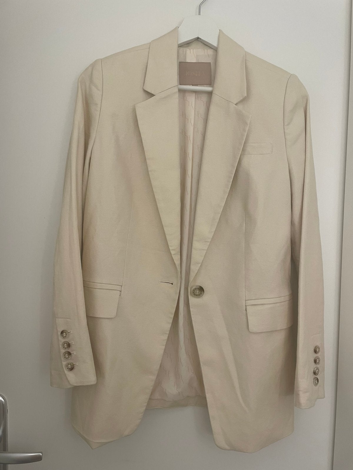 Josh V Linnen Blazer Beige Maat XXS - Zeer Goede Staat, Beige, Ophalen of Verzenden, Zo goed als nieuw, Jasje