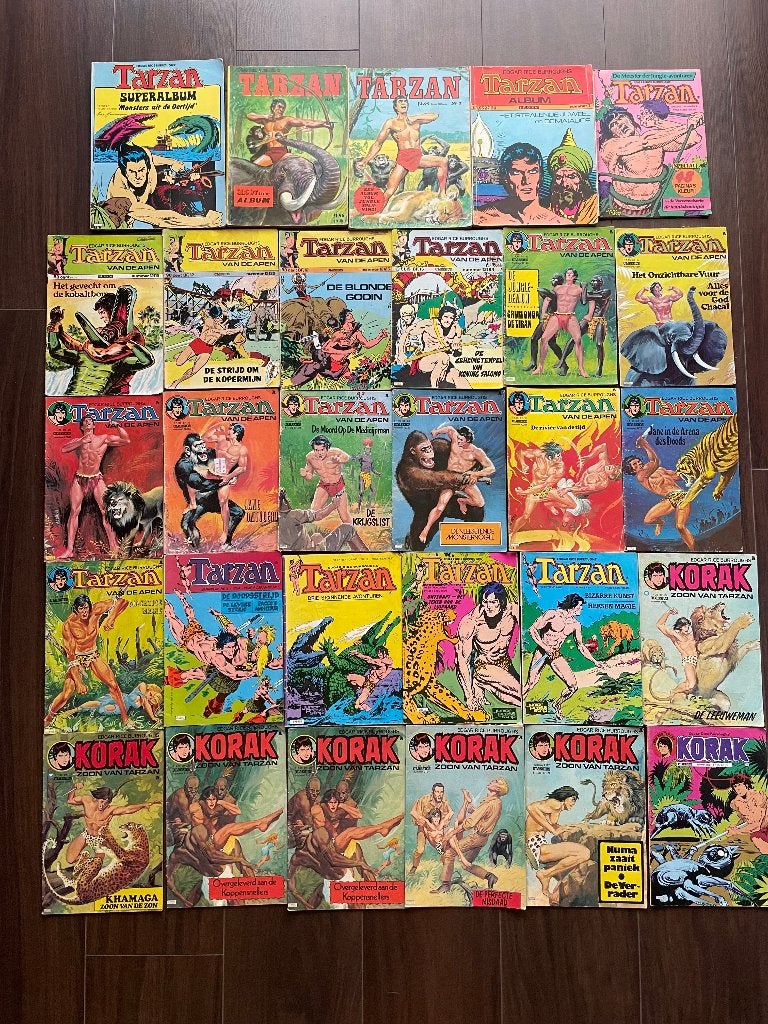 tarzan korak lord jungle strip comic aap ape 29x, Meerdere comics, Ophalen of Verzenden, Gelezen, Europa