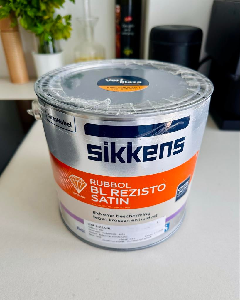 Sikkens Rubbol BL Rezisto Satin Verf - RAL9016 2.5L, Ophalen, Wit, Nieuw, Lak