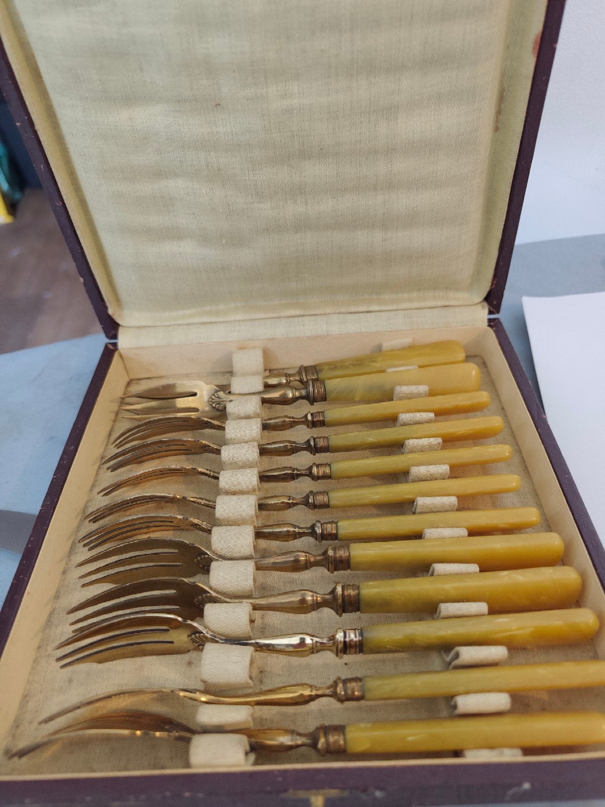 Verguld desert/ gebak set. 12 delig., Ophalen of Verzenden