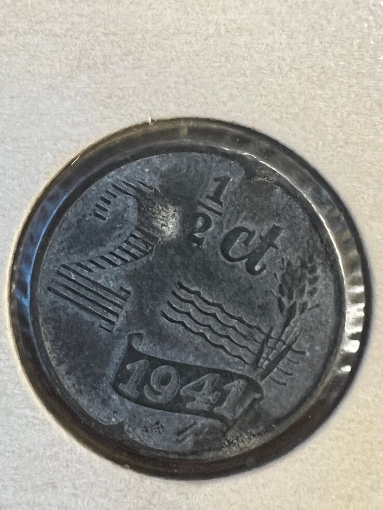 Nederlandse 2 1/2 en 5 cent tijdens de bezetting 1941, Ophalen of Verzenden, Koningin Wilhelmina, Overige waardes, Losse munt