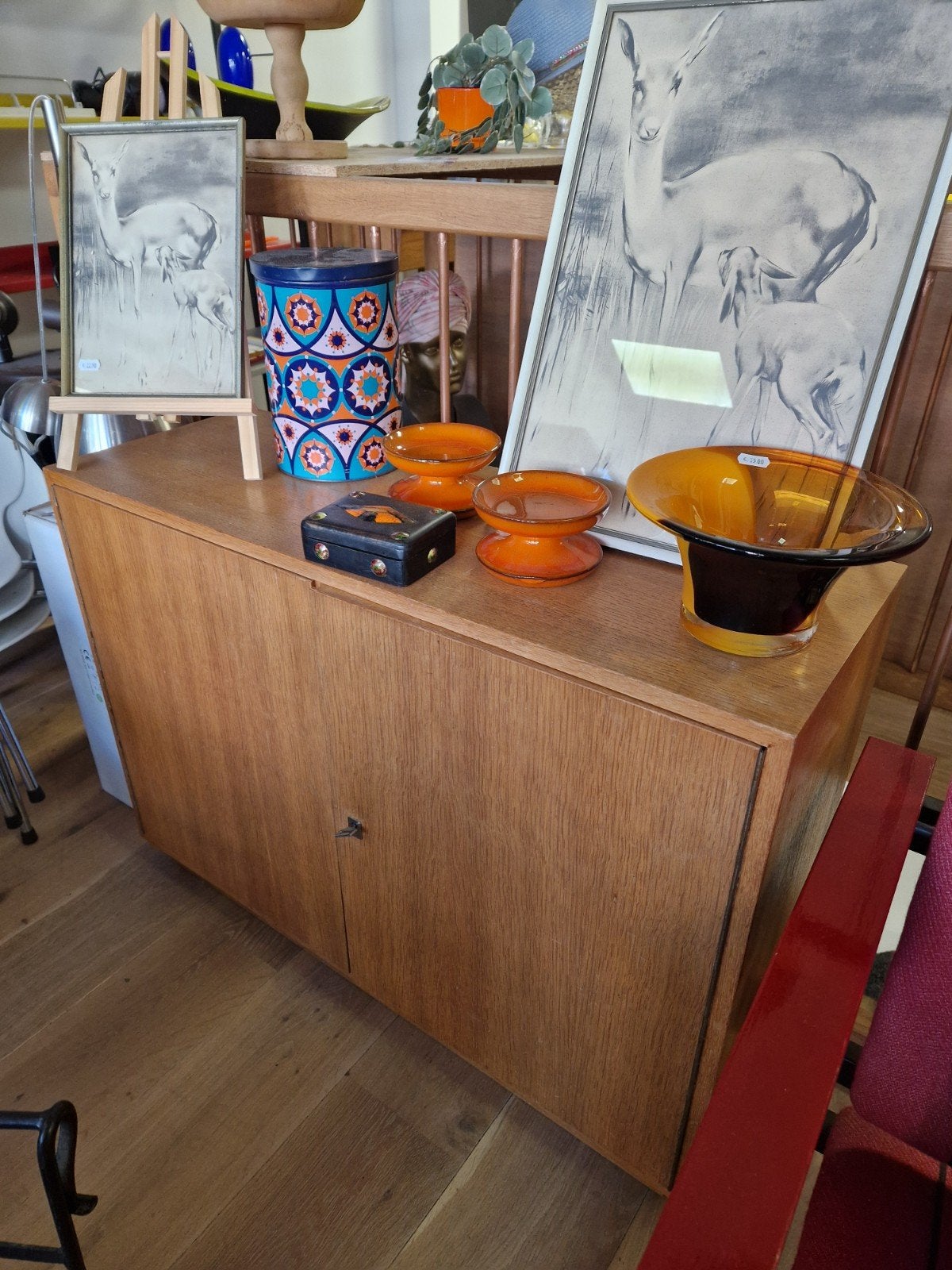 Vintage houten kastje met verstelbare planken, Ophalen, Gebruikt, Onbekend, Onbekend