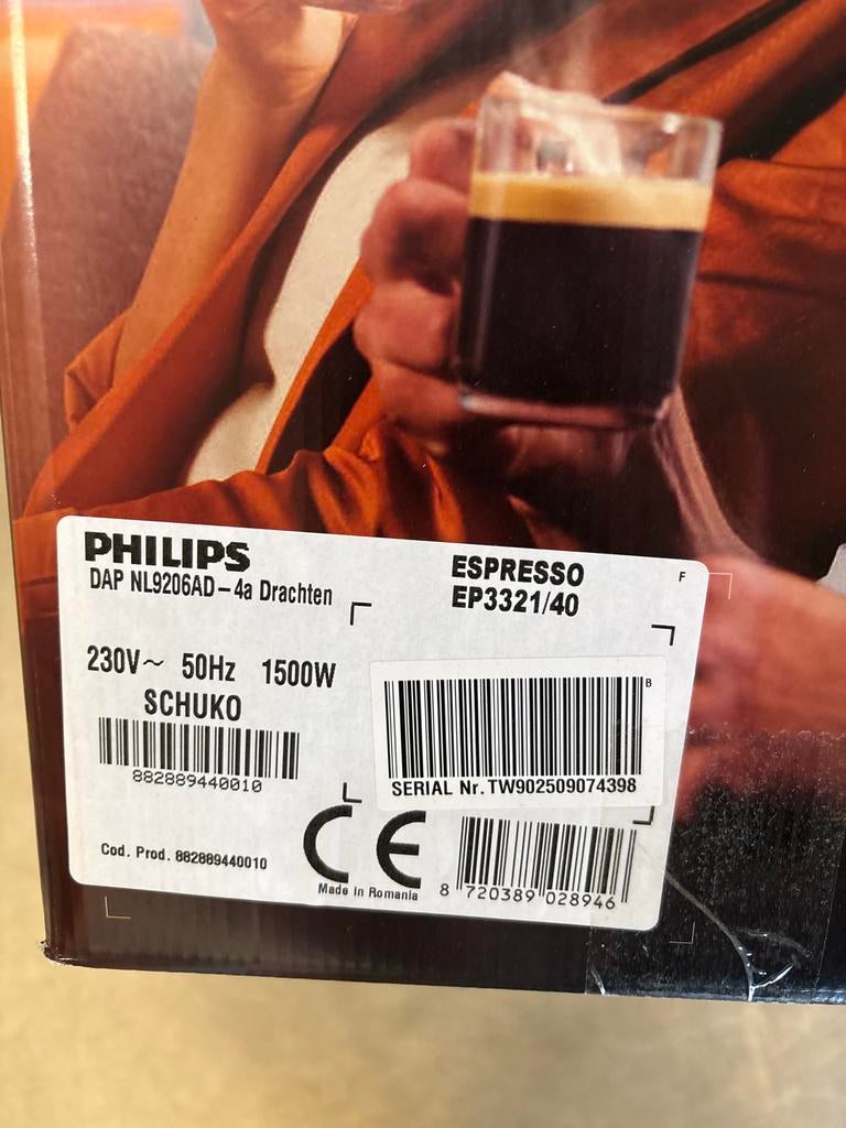 Philips 3300 serie Espressoapparaat doos beschadigd (12 stuk, Stoompijpje, Espresso apparaat, Nieuw, Philips