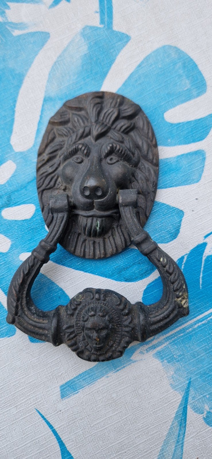 Antieke deurklopper met leeuwenkop, Ophalen of Verzenden