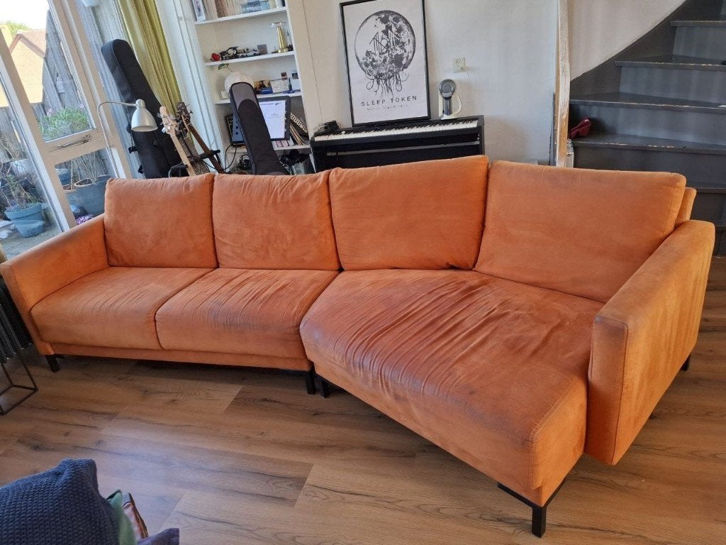 Suede bank, Ophalen, Gebruikt, Leer, 100 tot 125 cm