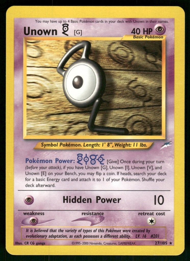 Unown [G] 27/105 - Neo Destiny, Verzenden, Gebruikt