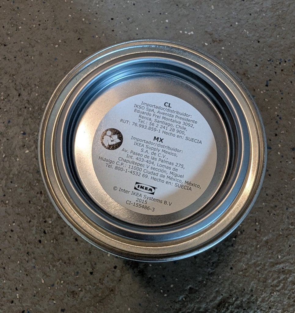 Nieuwe pot verf IKEA Poppare grijs 500ml (voor meubels), Nieuw, Ophalen of Verzenden, Lak, Grijs