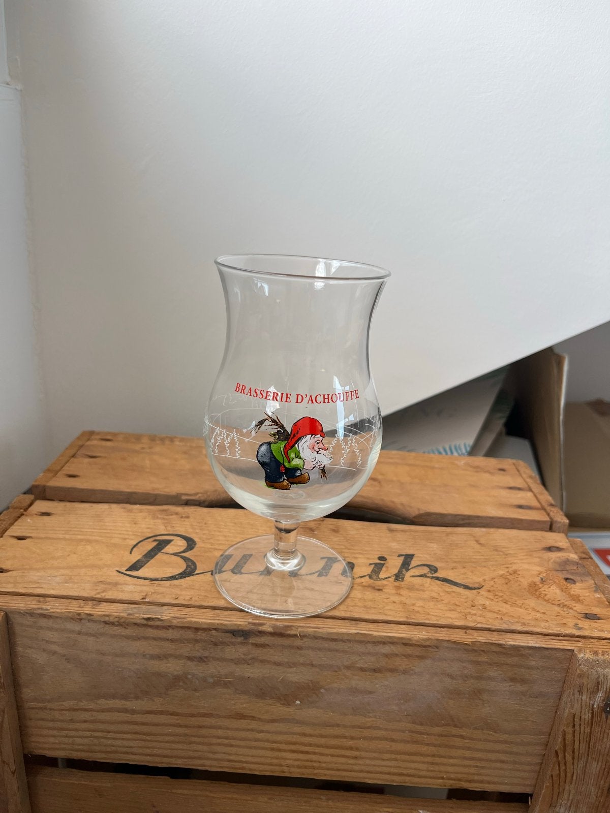 Brasserie d'Achouffe Bierglas - Kabouter Design, Ophalen, Zo goed als nieuw, Meerkleurig, Overige merken