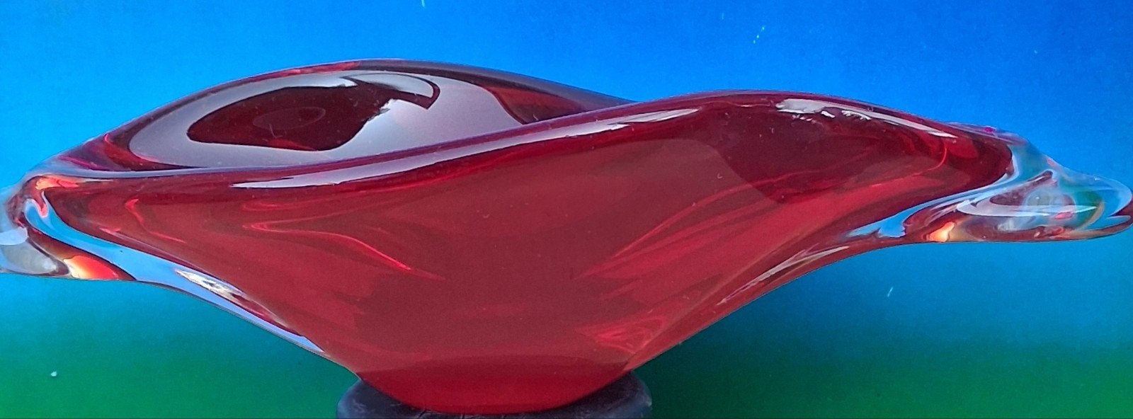 MURANO schaal. Glas. Ca 1970. 24/26/6 cm., Ophalen