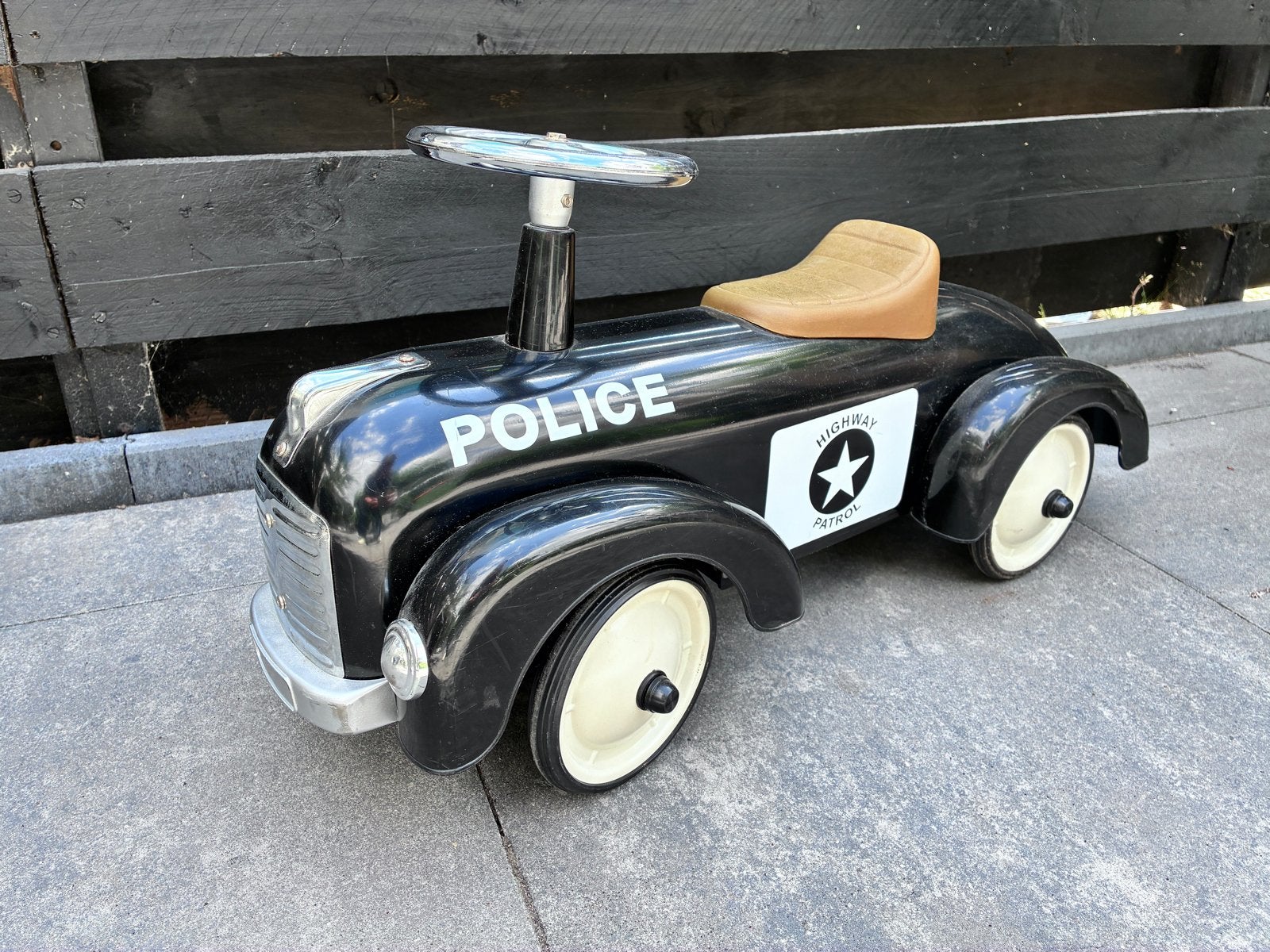 Stoere zwarte politie loopauto, Ophalen, Gebruikt, Loopvoertuig