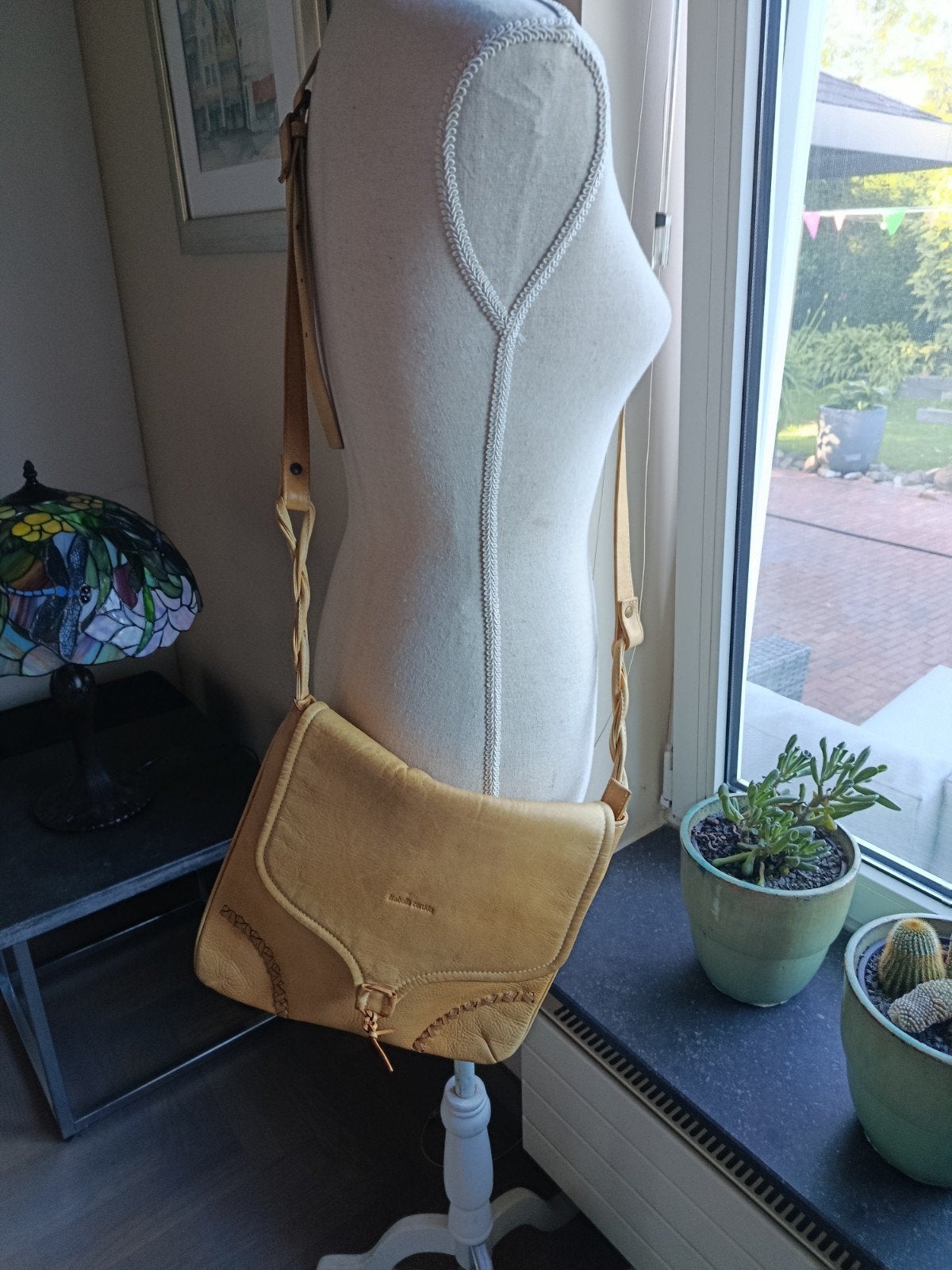 Isabella Cordón Leren Schoudertas - Beige/Camel, Ophalen of Verzenden