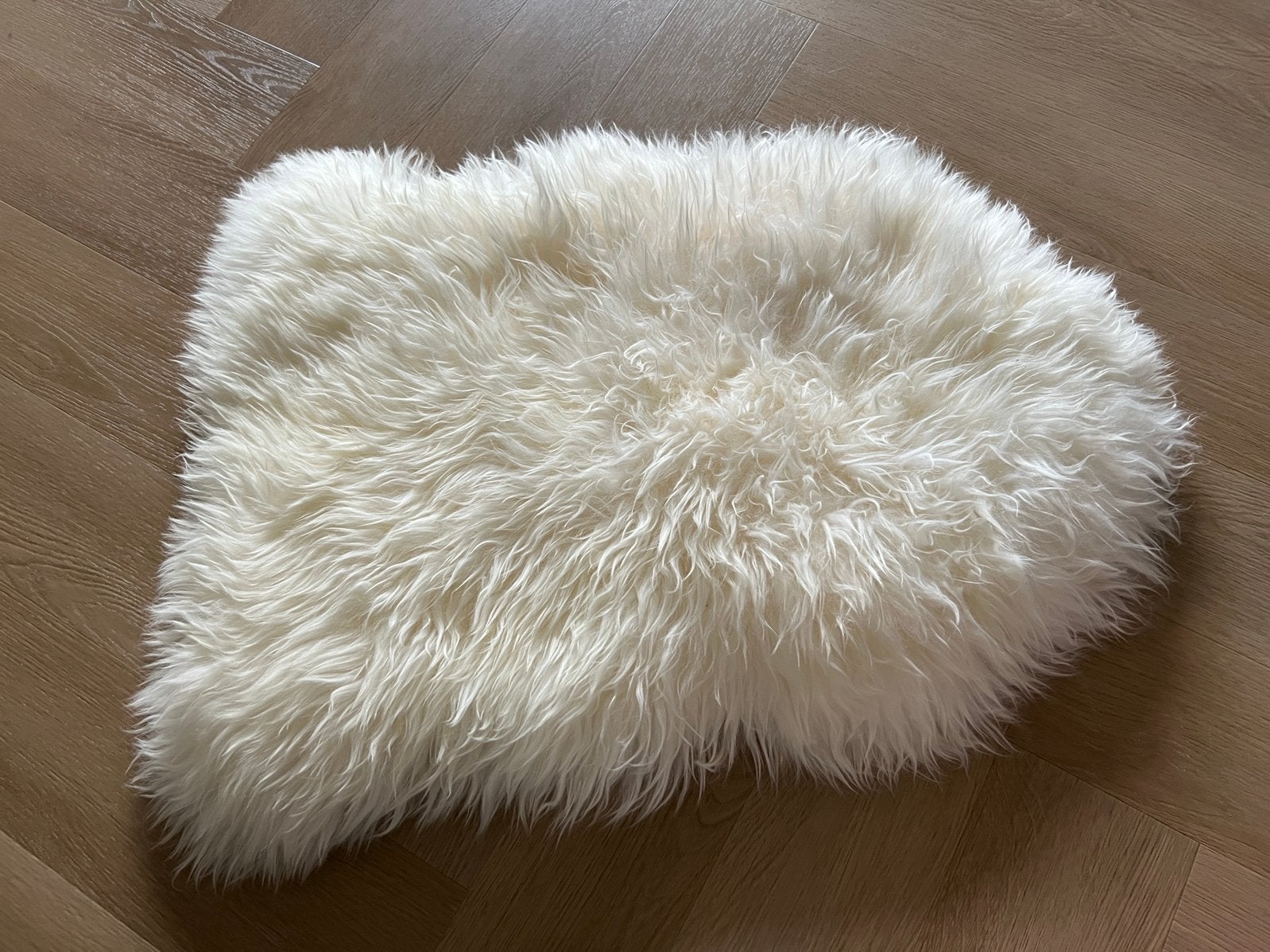 Nieuwe echte schapenvacht 100% wol 70 x 45 cm, 70 cm, Wit, Wol, Nieuw