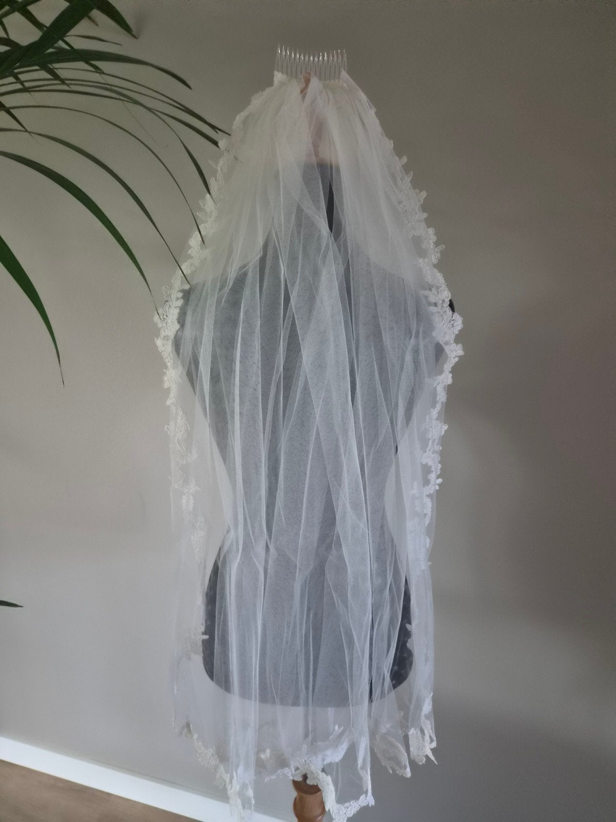Nieuw prachtige sluier 90cm kant cecile calanthe ivory, Ophalen of Verzenden, Nieuw, Wit, Accessoires
