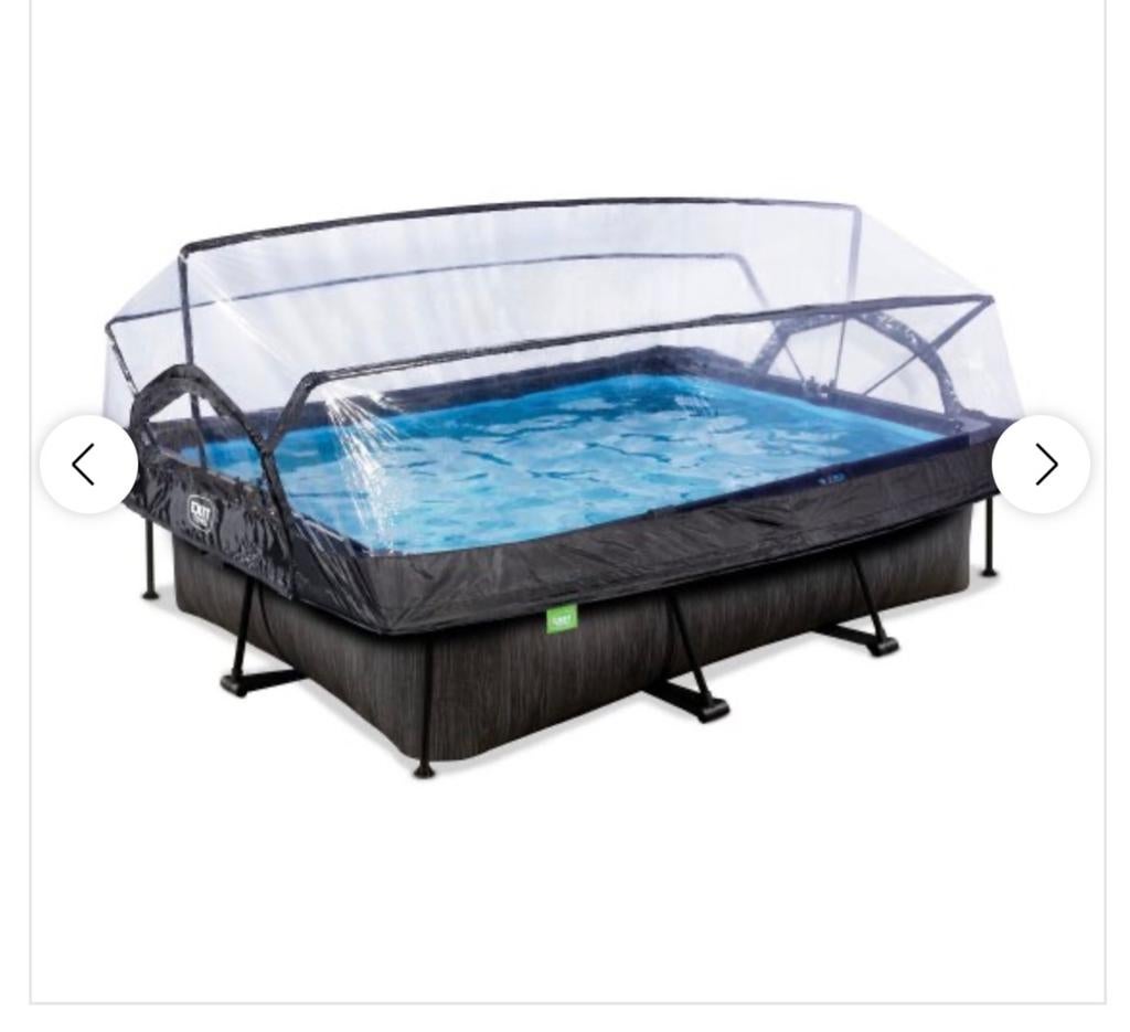 Exit Zwembad 300x200 Black Wood met pomp, overkapping, trap, Tuin en Terras, Zwembaden, Ophalen, Gebruikt, 200 tot 300 cm, 80 tot 120 cm