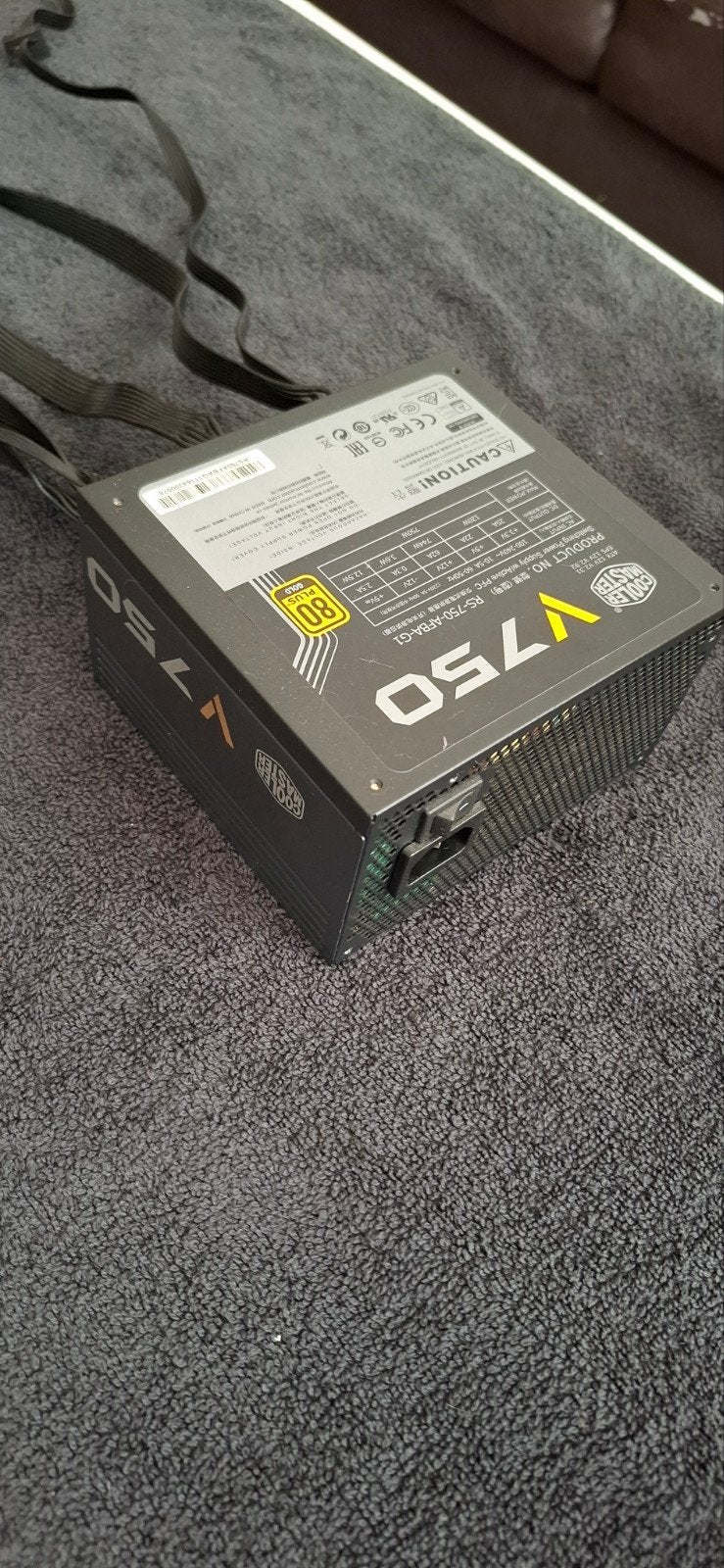 Coolermaster v750w  gold plus Voeding, Computers en Software, Interne voedingen, Ophalen of Verzenden, Gebruikt