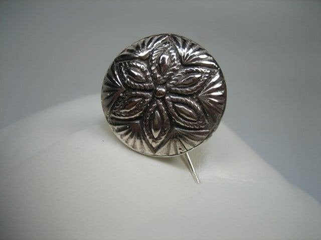 Antieke Zilveren Bloem Broche Speld  ca.1930, Verzenden, Zilver, Broche