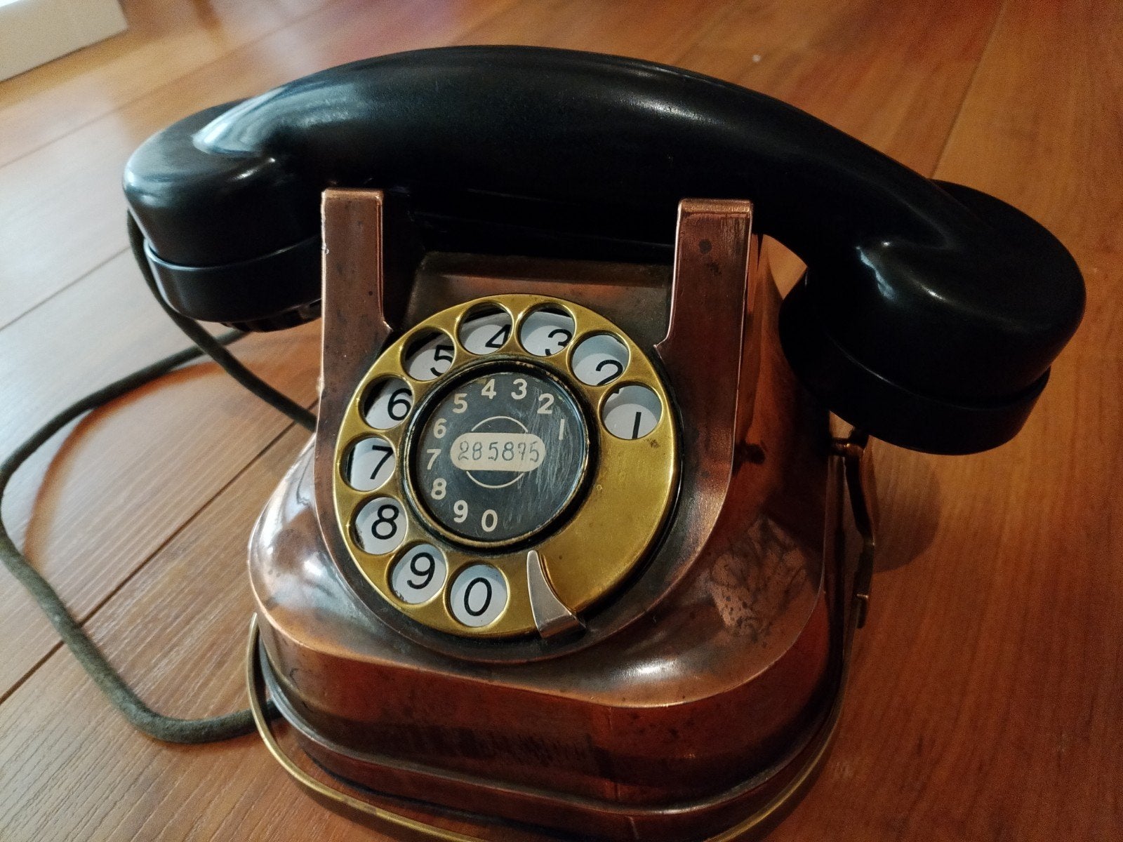 Vintage koper & bakeliet retro telefoon, Ophalen of Verzenden