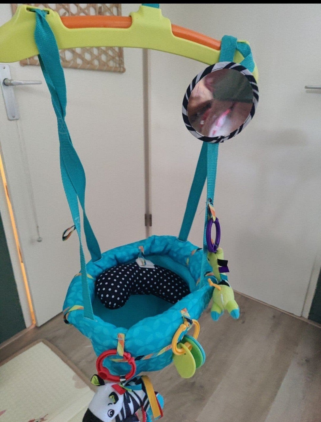 Bright Starts deurspringer met zebra speeltje, Ophalen