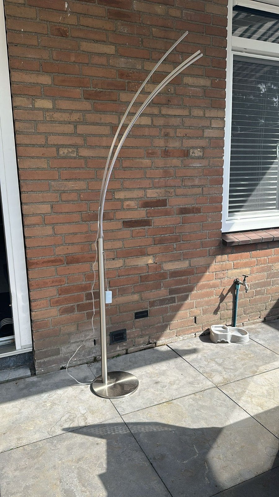 Moderne booglamp met 3 LED-strips, RVS, Gebruikt, Ophalen of Verzenden, Modern, Metaal