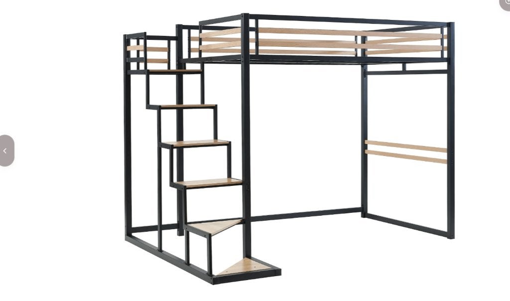 hoogslaper 140cm bij 200cm jogui, Ophalen, Zwart, Tweepersoons, 140 cm