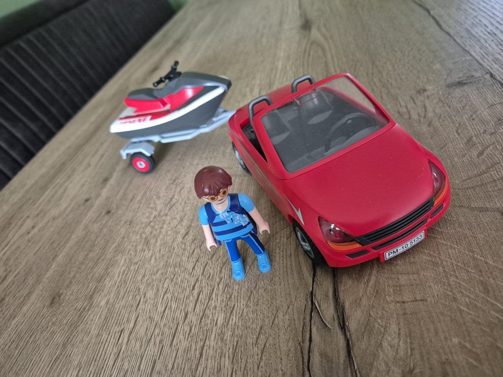 Playmobil 5133 auto met jetski en figuur, Ophalen of Verzenden, Gebruikt