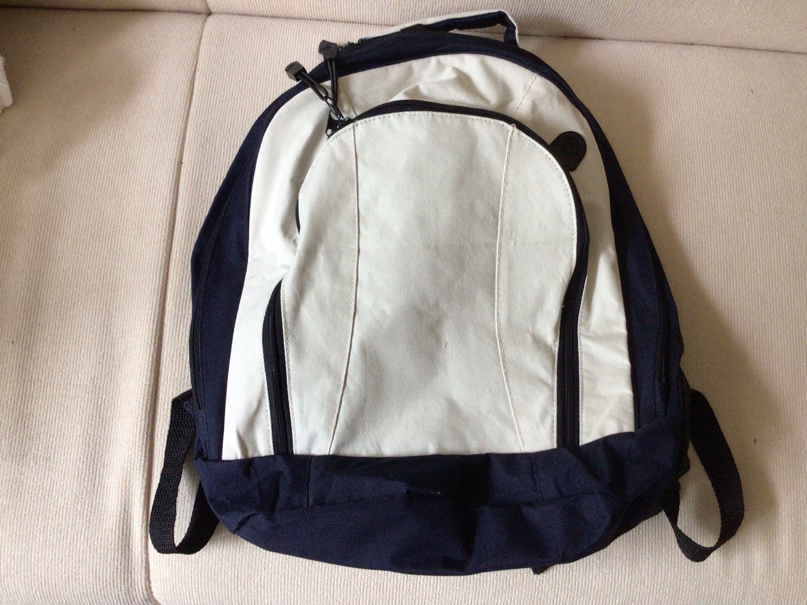 Rugzak creme-blauw 45 x 35 cm, Gebruikt, 25 tot 40 cm, Ophalen of Verzenden, Overige merken