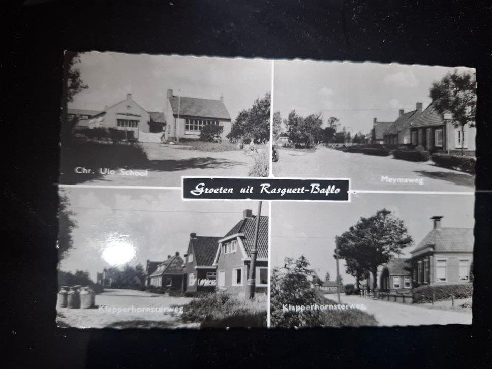 Oude Ansichtkaart: Groeten uit Rasquert-Baflo, Ophalen of Verzenden, 1920 tot 1940, Gelopen