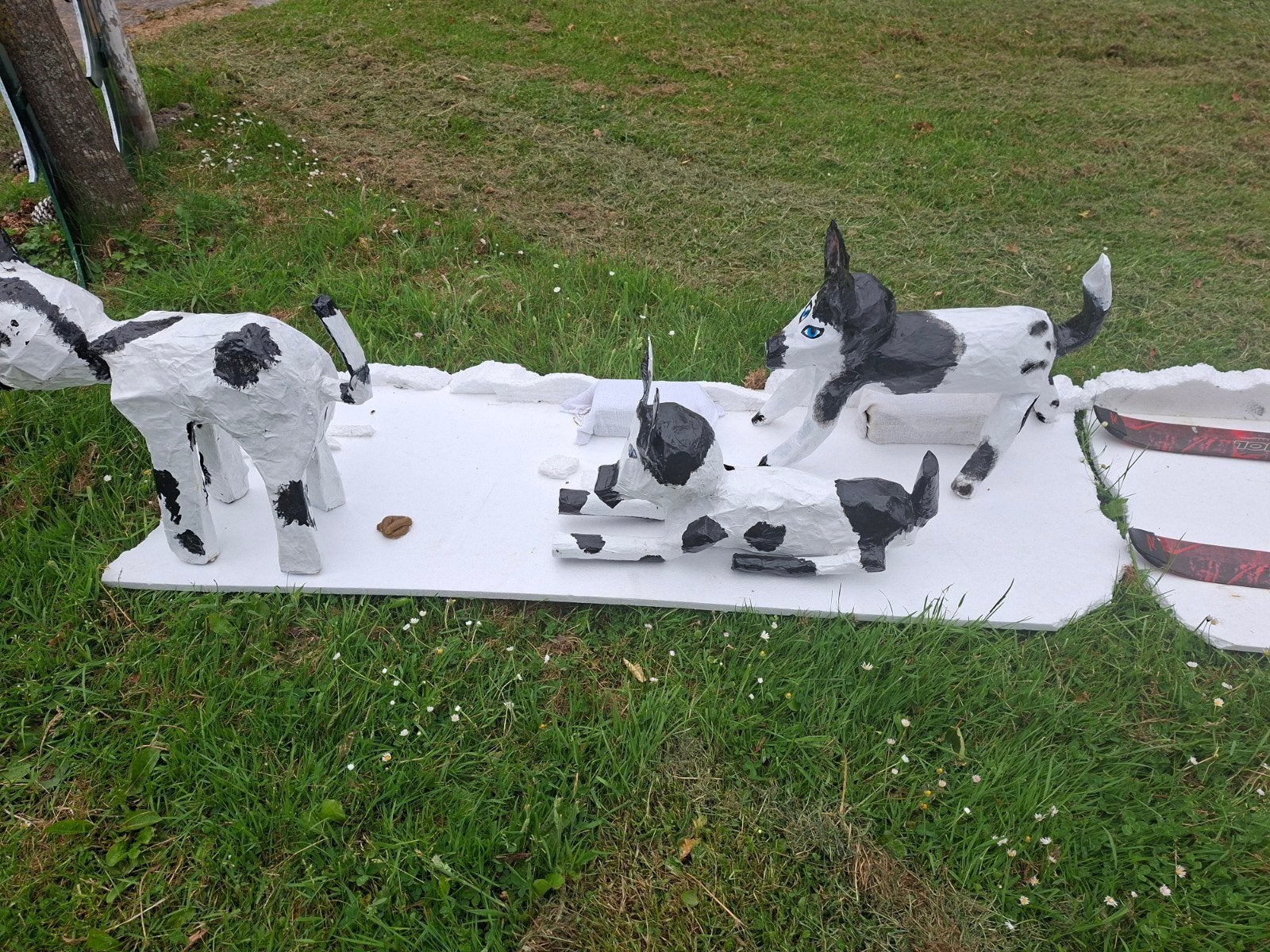 Straatversiering 3 huskeys, Hobby en Vrije tijd, Feestartikelen | Verhuur, Ophalen