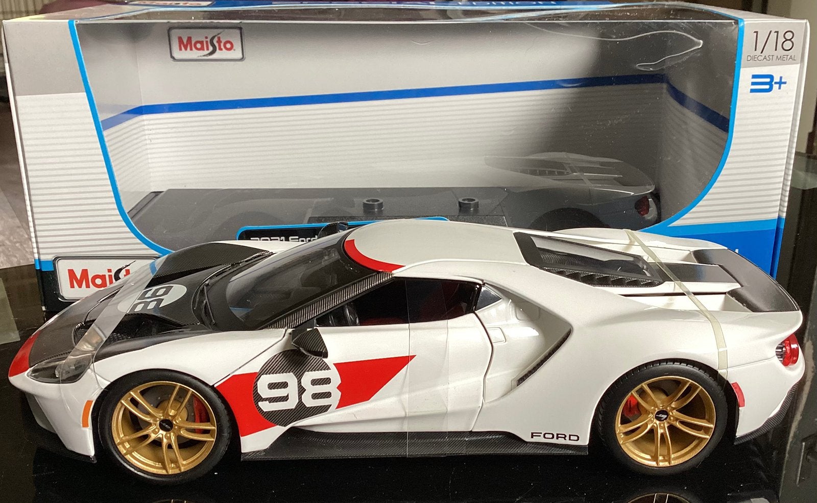 Ford GT Heritage Edition, Ophalen of Verzenden, Zo goed als nieuw, Auto, Maisto