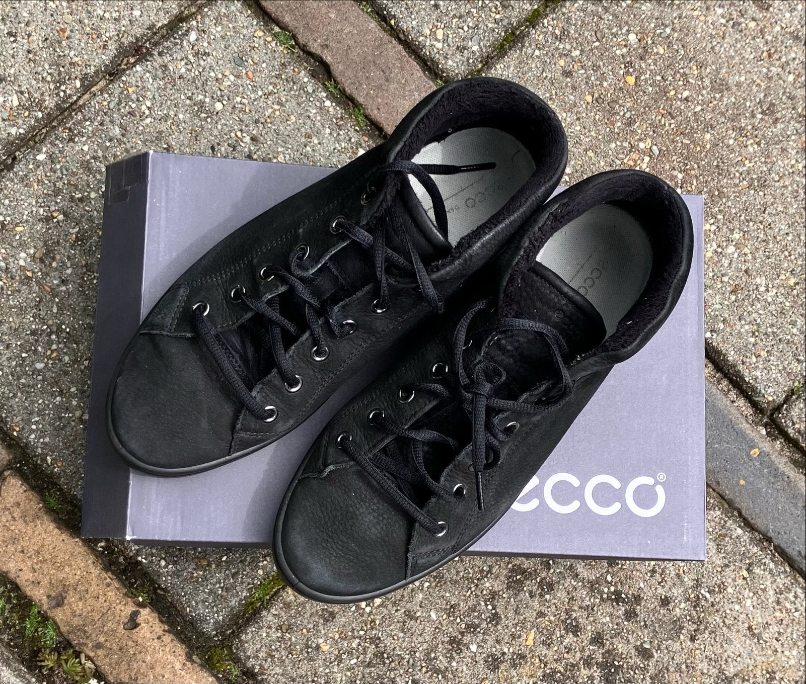 Ecco veter boots, maat 40, zwart nubuck, Zwart, Ophalen of Verzenden, Sneakers of Gympen, Gedragen