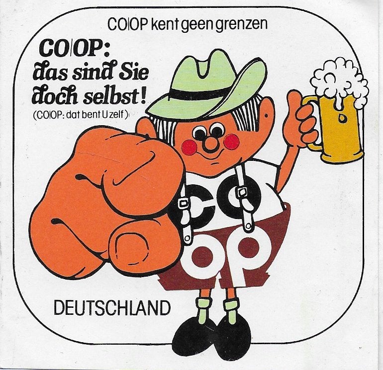St33 sticker Coöp kent geen grenzen : Deutschland, Ophalen of Verzenden, Zo goed als nieuw, Winkel of Supermarkt