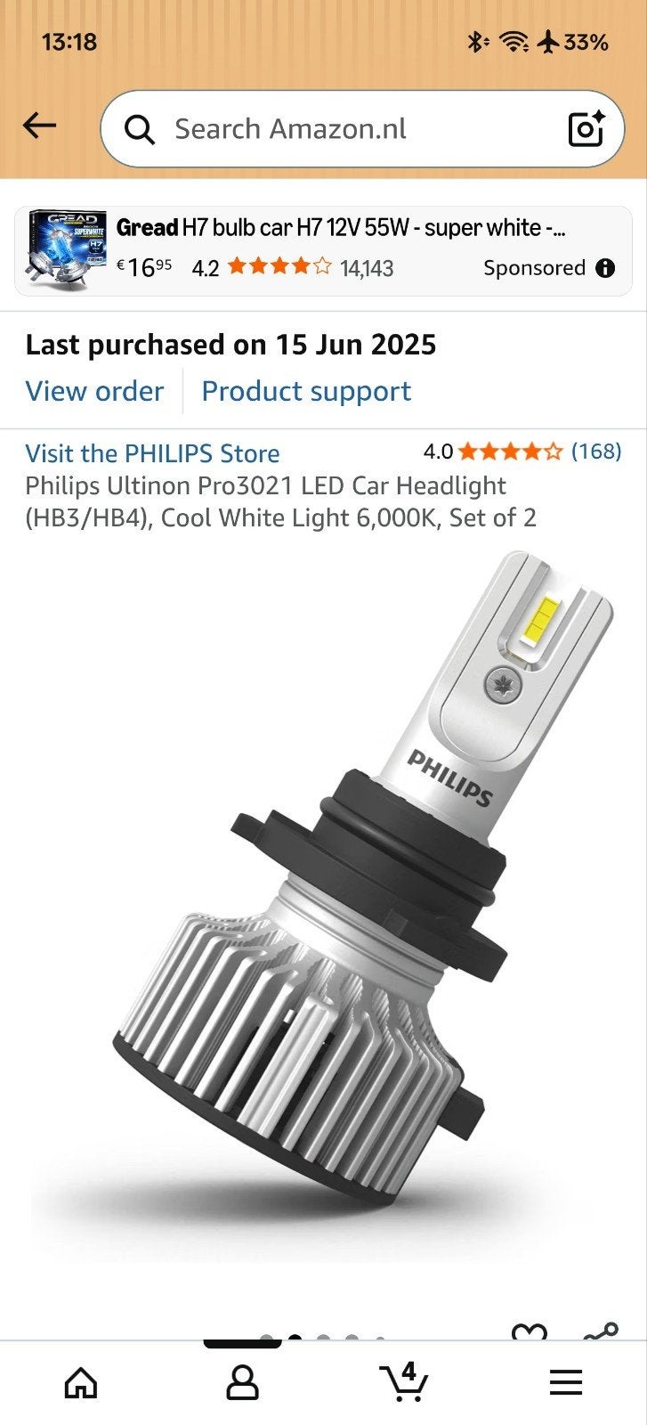 Philips Ultinon Pro3021 LED autolampen (HB3 / HB4) – 6000K, Auto-onderdelen, Ophalen of Verzenden, Gebruikt, Nissan