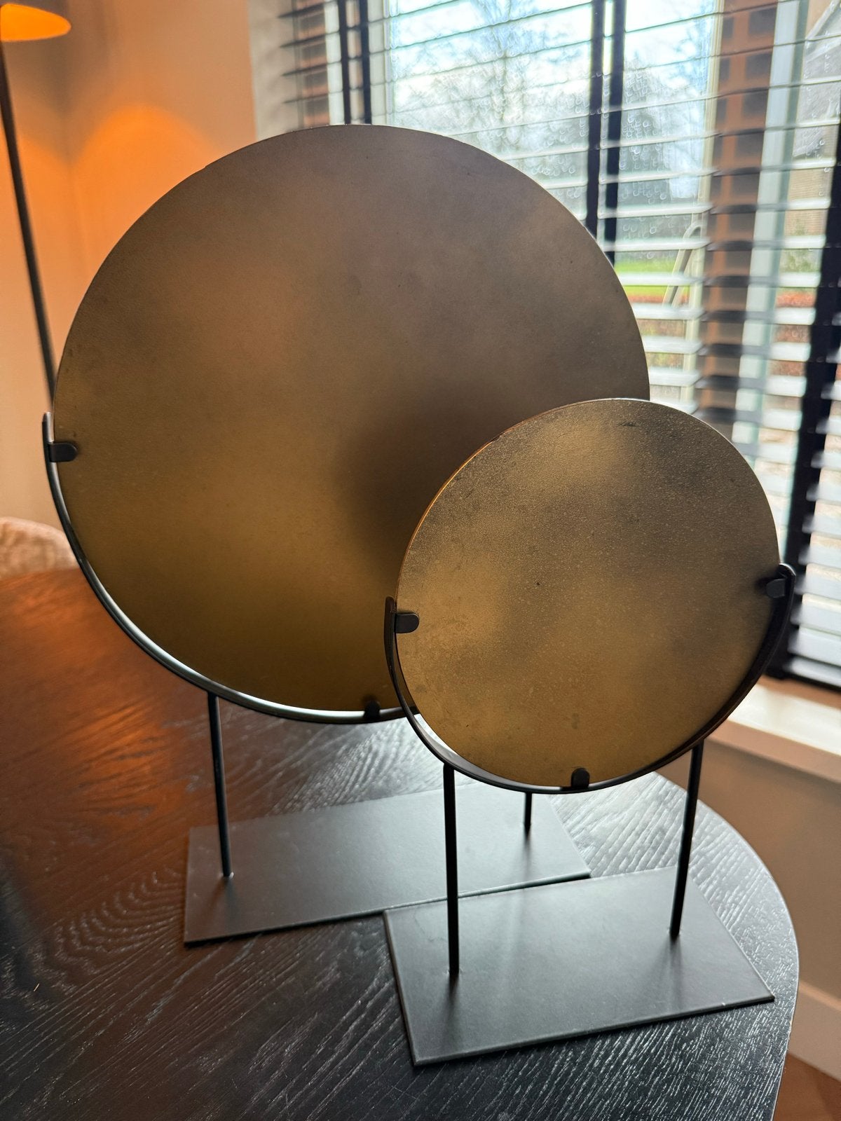 Set van 2 decoratieve ornamenten - Goudkleurig metaal, Huis en Inrichting, Woonaccessoires | Overige, Ophalen, Zo goed als nieuw
