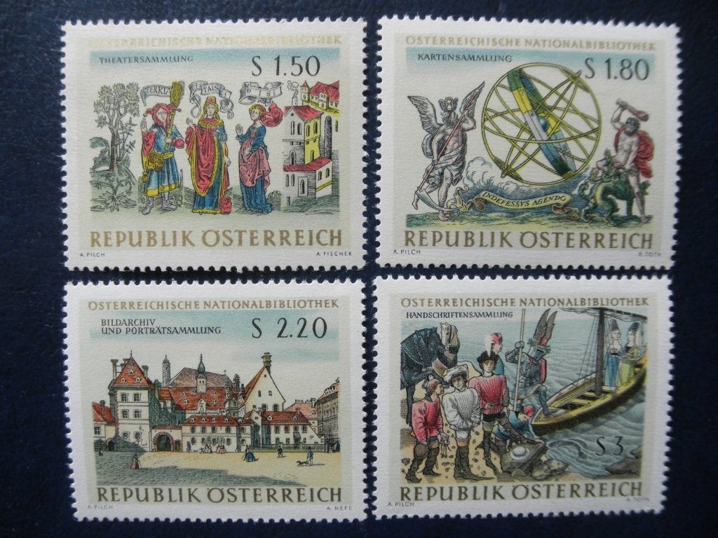 Postzegels Oostenrijk 1966 bibliotheek - cw. € 1,80 postfris, Ophalen of Verzenden, Postfris