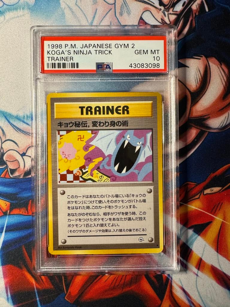Koga's Ninja Trick Trainer PSA 10 Banned Artwork!, Ophalen of Verzenden, Zo goed als nieuw, Losse kaart