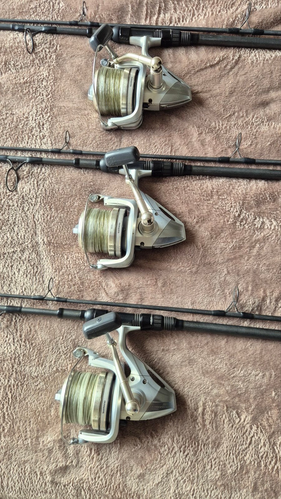 3x Nash Scope 10ft 3x shimano ultegra 14000 incl foudralen, Ophalen of Verzenden, Gebruikt, Werphengel