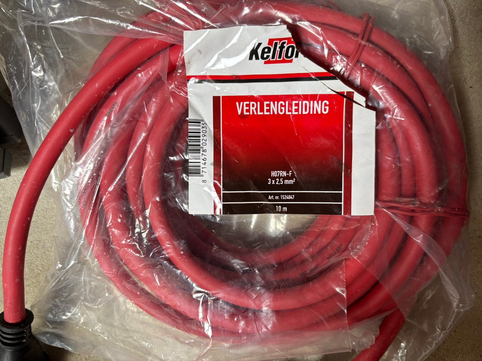 10 m1 Verlengkabel 3 x 2.5 mm2., Ophalen of Verzenden, Nieuw, Kabel of Snoer